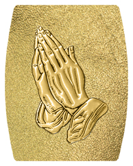 DAREC-516-GD-SH-GD Gold Praying Hands Shimmer Gold